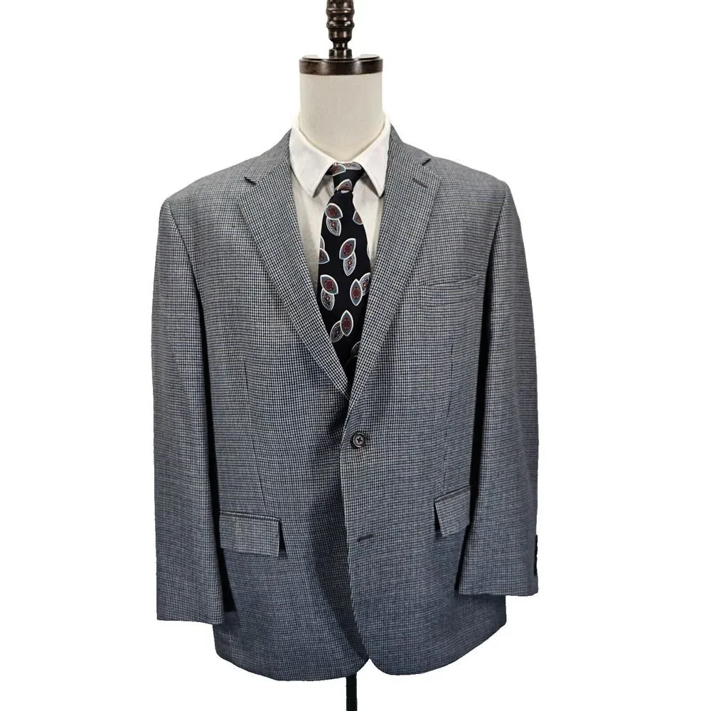 Lauren Ralph Lauren Houndstooth Sport Coat Blazer Mens Size 44R 2 Button EUC‎